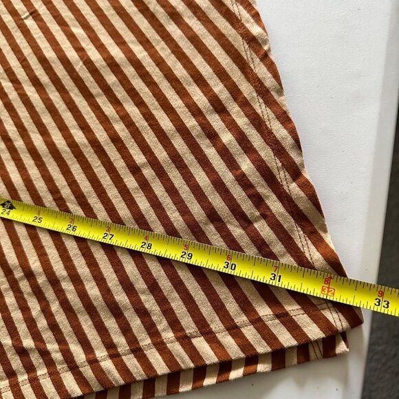 CHICO'S Tunic Shirt Size 0 Small Brown Striped Asymmetric Long Sleeve Stretch - Picture 9 of 11